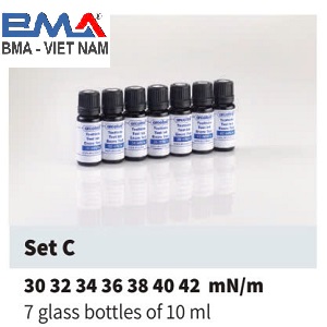 Bộ 7 chai mực thử đo sức căng bề mặt Arcotest Blue từ 30-42 dyne